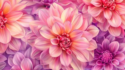 Aufkleber - A close up of a bunch of pink flowers, perfect for botanical designs.