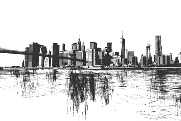 Poster - Urban cityscape in monochrome, perfect for architectural projects.