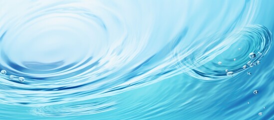 Sticker - An electric blue swirl of water with a mesmerizing pattern, resembling a wind wave vortex on a calm ocean background