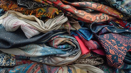 Poster - A variety of vibrant ties and scarves. Perfect for fashion concepts.