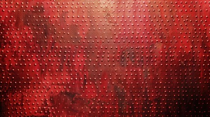 Wall Mural - Detailed shot of a red wall with metal rivets. Suitable for industrial and construction concepts.