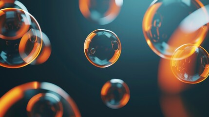 Poster - A bunch of bubbles floating in the air, perfect for adding a whimsical touch to any design project.