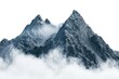 Majestic snow-covered mountain with clouds hovering above. Perfect for outdoor and nature themes.