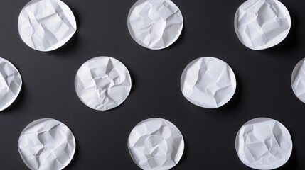 Poster - A bunch of plates with paper on them. Suitable for food and kitchen concepts.