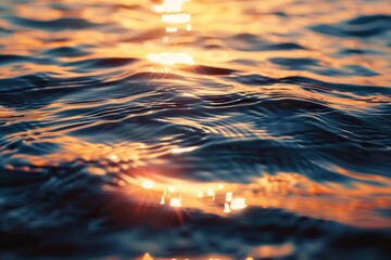 Aufkleber - Beautiful sunset reflecting on calm water. Perfect for nature backgrounds.