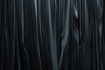 Poster - Close-up shot of a black curtain, suitable for various design projects.
