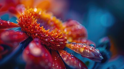 Aufkleber - Close up shot of a flower with water droplets. Perfect for nature and beauty concepts.