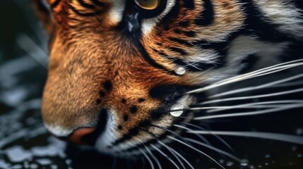 Canvas Print - close up tiger eyes and face