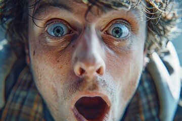 Aufkleber - A man with a surprised facial expression. Suitable for various concepts and designs.