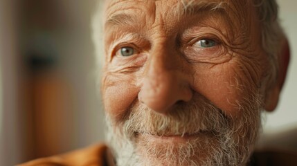 Aufkleber - Detailed close-up shot of a person with a beard. Suitable for various projects and designs.