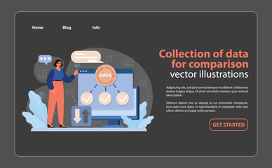 Poster - Data Collection for Benchmarking Vector. A professional prepares data for benchmarking.