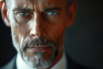 Poster - Close-up of a man in suit and tie, suitable for business concepts.