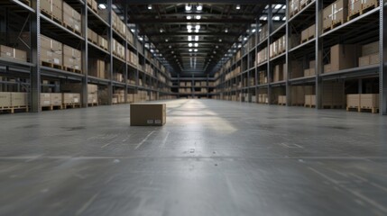Poster - A large warehouse filled with boxes, ideal for logistics and storage concepts.