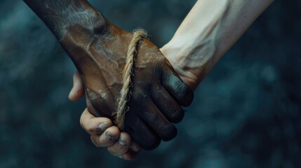 Canvas Print - Close-up image of two people holding hands, suitable for relationship or friendship concepts.