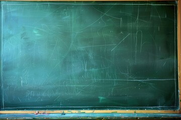 Poster - Blackboard with chalk writing, suitable for educational or business concepts.