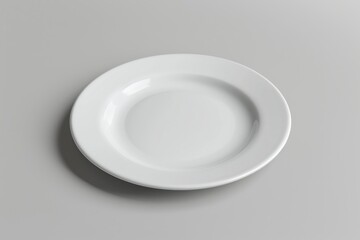 Poster - A white plate sitting on a table. Perfect for food and dining concepts.