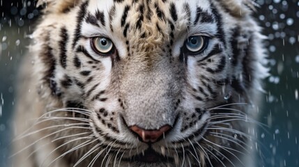 Poster - close up white tiger face and eyes 