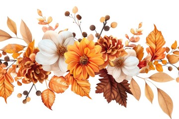 Poster - Bright and vibrant flowers arranged on a clean white background. Perfect for any floral or spring-themed project.