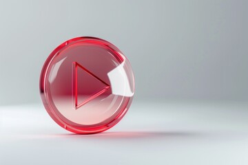 Aufkleber - A red play button with a white arrow. Ideal for multimedia projects.