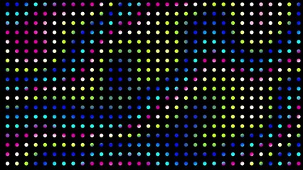 Wall Mural - Animated abstract technology black background random dots and grid 4K. Random dots