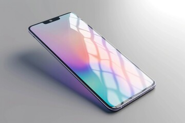 Poster - Close up of a cell phone on a table, suitable for technology concepts.