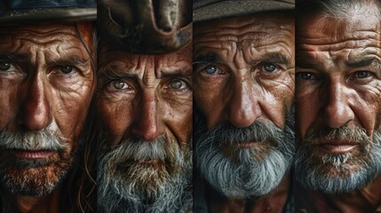 Aufkleber - A man with a beard wearing a hat, perfect for various concepts.
