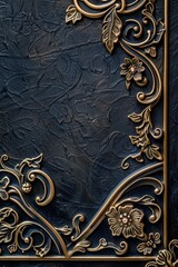 Poster - Detailed image of a metal plate with flowers, ideal for backgrounds or decoration.