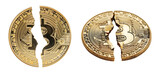 Fototapeta Na sufit - Bitcoin halving isolated on transparent background.