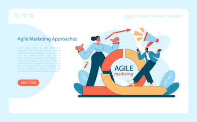 Poster - Agile Marketing Approaches concept. Embracing flexibility