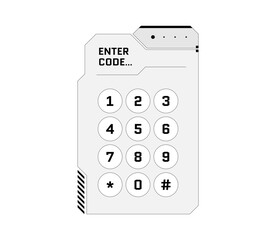 Poster - hud digital futuristic user interface pin code entry panel. sci fi high tech protection glowing scre