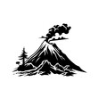 Volcano Landscape Vector Logo