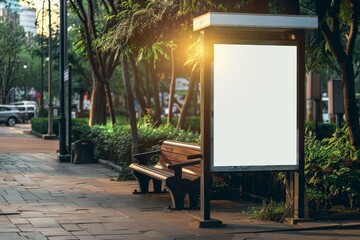 Sticker - Outdoor kiosk advertising mockup