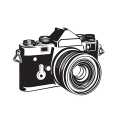 Foto camera in cartoon, doodle style. Image for t-shirt, web, mobile apps and ui. Isolated 2d vector illustration in logo, icon, sketch style, Eps 10. AI Generative