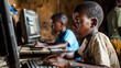 Digital divide in education - boy using a computer