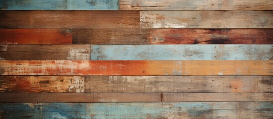 Poster - Close up of a wooden wall with a striped pattern created by the rectangular bricks. The hardwood composite material forms an elegant and textured facade