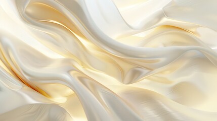 Wall Mural - light cream scene, curve effect, ivory white and light matt gold