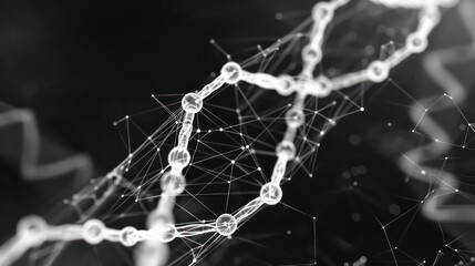 planar composition, dna, white lines, node connections, minimalist simple, sparse lines 