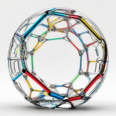 Canvas Print - Glass Sculpture With Multiple Colored Lines