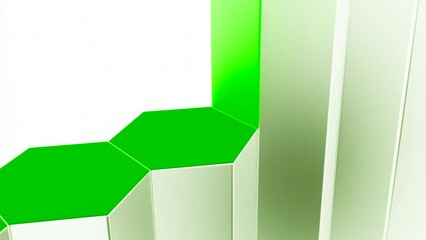 Aufkleber - Abstract falling columns of hexagonal shapes on a white background. Design. Abstract 3d pillars moving down in a row.