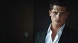© Andrei - Confident male model in sleek studio with dramatic lighting, ideal for high end fashion campaigns