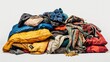 © Exsinghas - pile of garbage with clothes. white background.