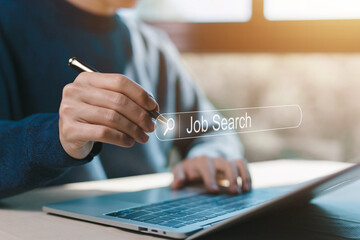 Wall Mural - job search online concept, finding a career from computers, and business connections. recruitment co