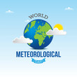 world meteorological day vector illustration. world meteorological day themes design concept with flat style vector illustration. Suitable for greeting card, poster and banner.