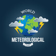 world meteorological day vector illustration. world meteorological day themes design concept with flat style vector illustration. Suitable for greeting card, poster and banner.