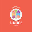 National gumdrop day vector illustration. National gumdrop day themes design concept with flat style vector illustration. Suitable for greeting card, poster and banner.
