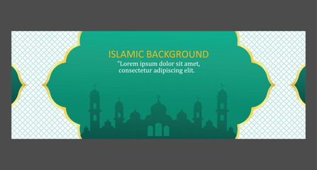 Sticker - islamic background with silhouette mosque