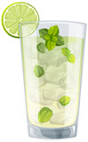 Fototapeta Perspektywa 3d - Vector graphic of a mint mojito with ice