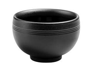 Wall Mural - Small black ceramic bowl isolated on transparent background