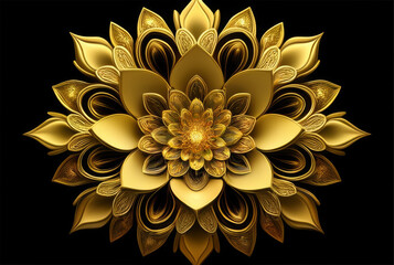 Wall Mural - Macro closeup of fractal flower, digital artwork for creative graphic design