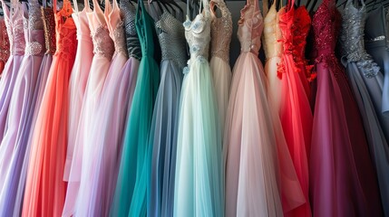 Sticker - many colorful elegant formal dresses